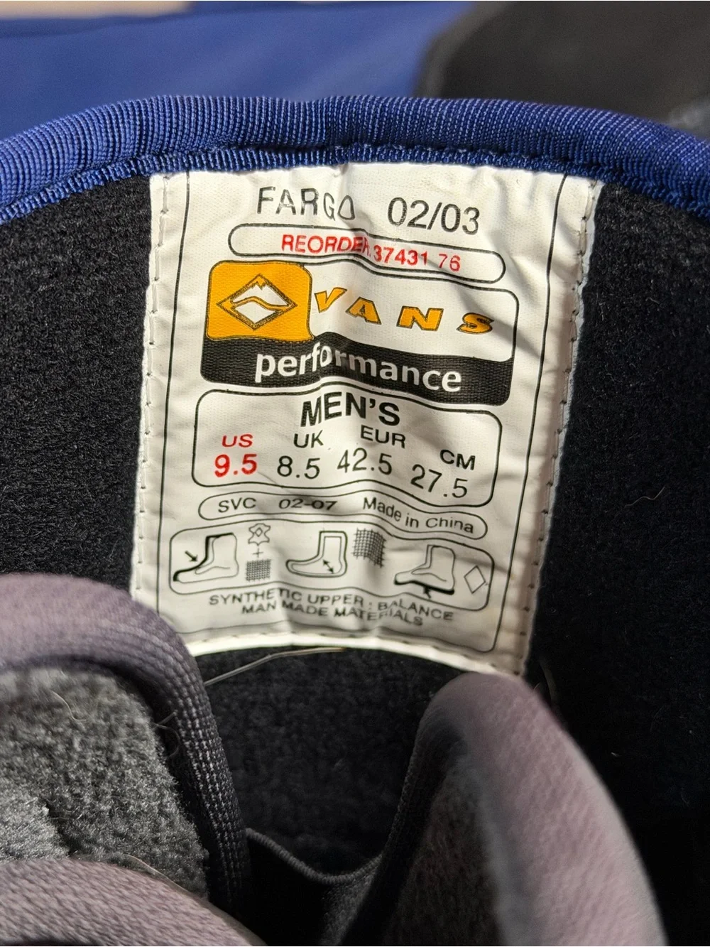 Vans Men's Gray and Blue Snowboard Boots